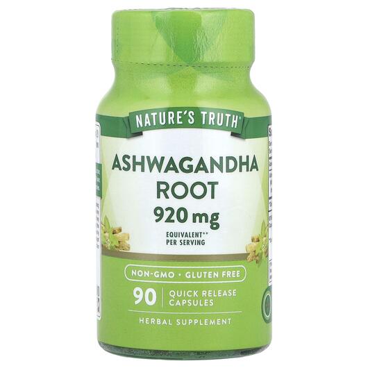 Основне фото товара Nature's Truth, Ashwagandha Root 920 mg, Ашваганда, 90 капсу