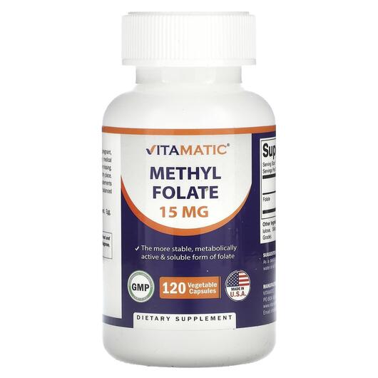 Основне фото товара Vitamatic, Methyl Folate 15 mg, Метилфолат, 120 капсул
