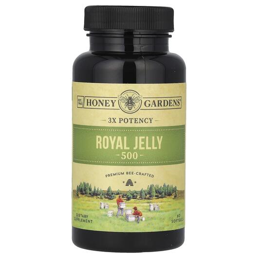 Основне фото товара Honey Gardens, Royal Jelly 500, Маточне молочко, 60 капсул