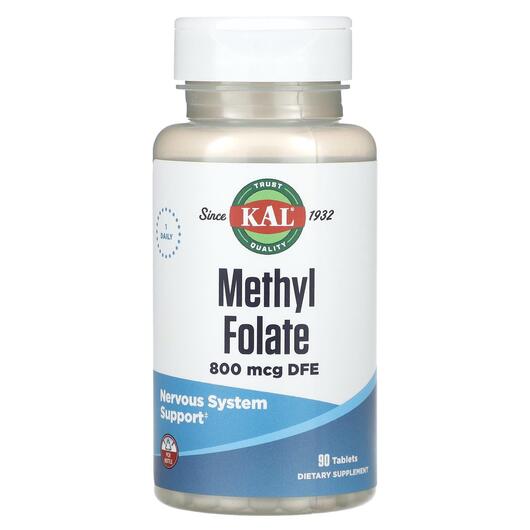Основне фото товара KAL, Methyl Folate 800 mcg, Метилфолат 800 мкг, 90 таблеток