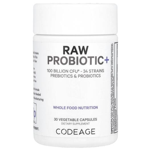 Основне фото товара CodeAge, Raw Probiotic+ 100 Billion CFU, Пробіотики, 30 капсул