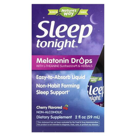 Основне фото товара Sleep Tonight Melatonin Drops With L-Theanine & Herbals, Мела