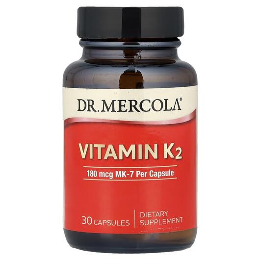 Основне фото товара Dr. Mercola, Vitamin K2 180 mcg, Вітамін К2 180 мкг, 30 капсул