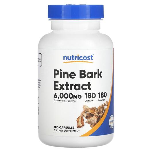 Основне фото товара Nutricost, Pine Bark Extract 6000 mg, Пікногенол, 180 капсул