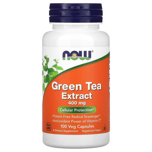 Основне фото товара NOW, Green Tea Extract, Екстракт зеленого чаю, 100 капсул
