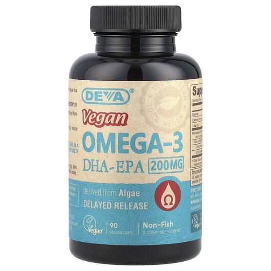 Основне фото товара Deva, Vegan Omega-3 DHA-EPA, Омега 3, 90 капсул