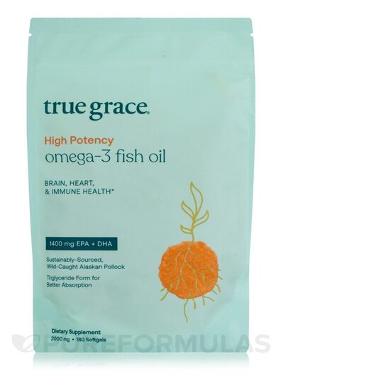 Основне фото товара High Potency Omega-3 Fish Oil, Омега 3, 180 Softgels Refill Pouch