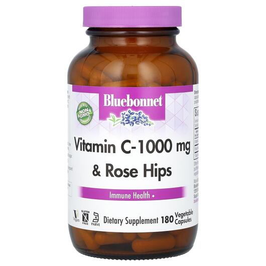 Основне фото товара Vitamin C-1000 mg Plus Rose Hips, Вітамін С 1000 мг, 180 капсул