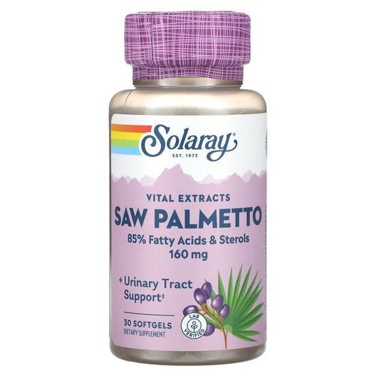 Основне фото товара Vital Extracts Saw Palmetto 160 mg, Со Пальметто, 30 капсул