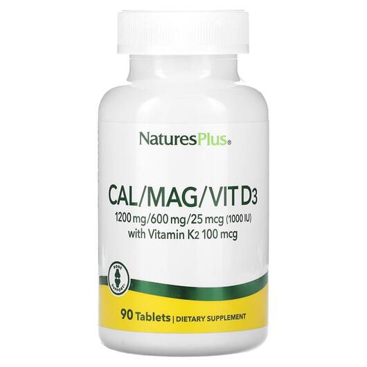 Основне фото товара Cal/Mag/Vit D3 with Vitamin K2, Кальцій Магній D3, 90 таблеток