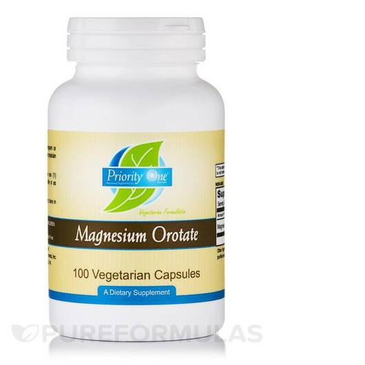 Основне фото товара Priority One, Magnesium Orotate, Магній Оротат, 100 капсул