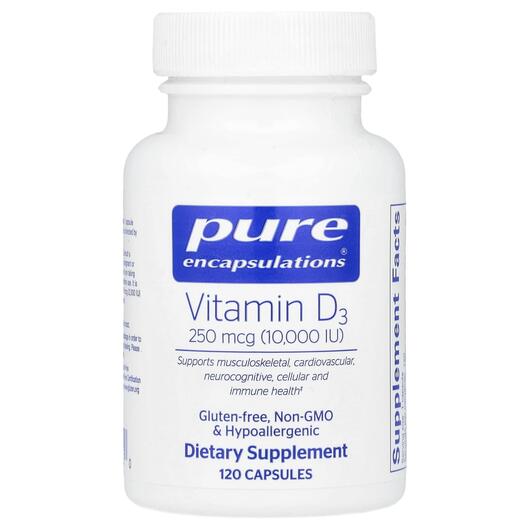 Основне фото товара Vitamin D3 10000 IU, Вітамін D3 Холекальциферол, 120 капсул