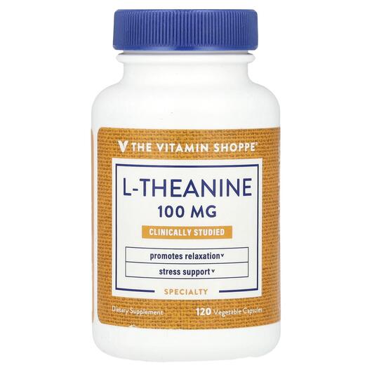 Основне фото товара TheVitaminShoppe, L-Theanine 100 mg, L-Теанін, 120 капсул