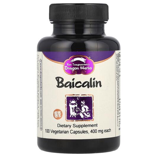 Основне фото товара Dragon Herbs, Baicalin 500 mg, Байкалін 500 мг, 100 капсул