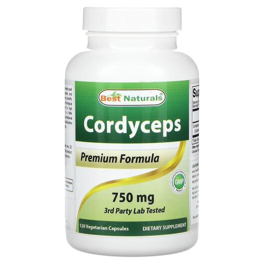Основне фото товара Best Naturals, Cordyceps 750 mg, Гриби Кордицепс, 120 капсул