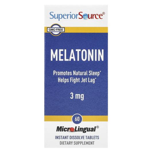 Основне фото товара Superior Source, Melatonin 3 mg, Мелатонін, 60 таблеток