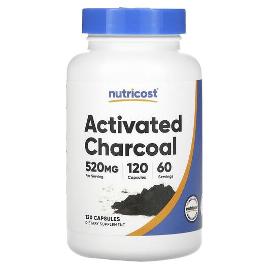 Основне фото товара Activated Charcoal 260 mg, Активоване вугілля, 120 капсул