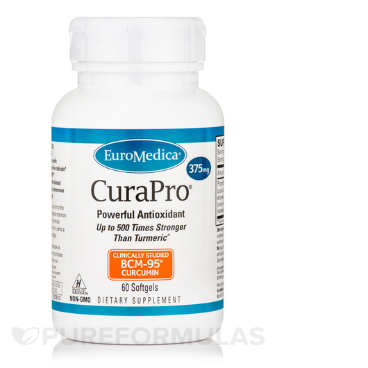 Основне фото товара EuroMedica, CuraPro 375 mg, Куркумін, 60 капсул
