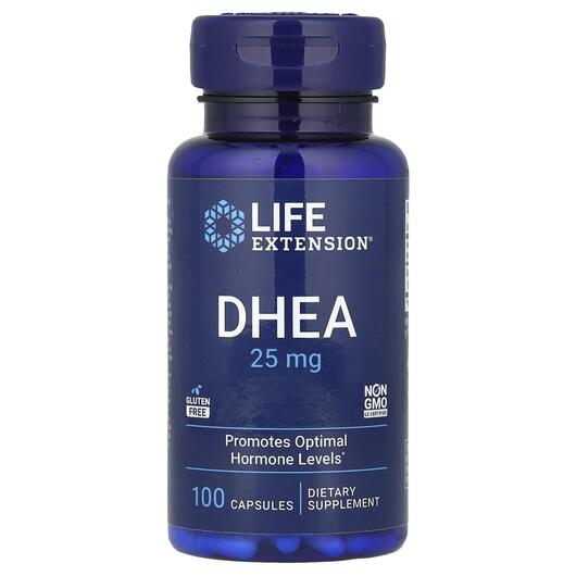 Основне фото товара Life Extension, DHEA 25 mg, ДГЕА 25 мг, 100 капсул