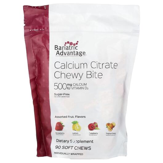 Основне фото товара Calcium Citrate Chewy Bite Sugar-Free, Цитрат Кальцію, 90 таблето