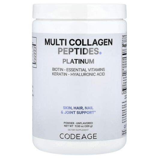 Основне фото товара Platinum Multi Collagen Peptides Powder, Колагенові пептиди, 326 