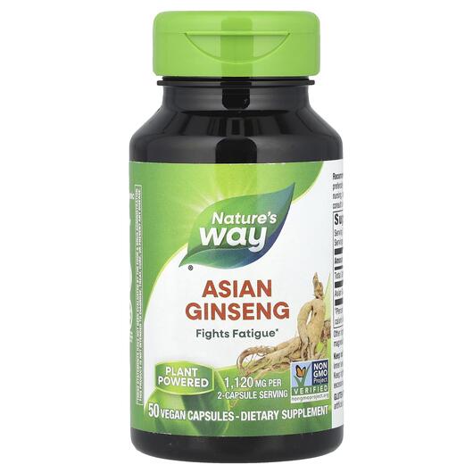 Основне фото товара Asian Ginseng 1120 mg 50 Vegan, Азіатський женьшень 1120 мг, 50 к