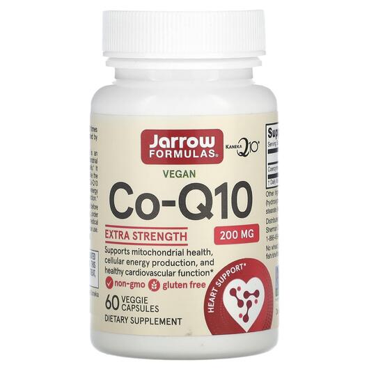 Основне фото товара Jarrow Formulas, Co-Q10 200 mg, Co-Q10 200 мг, 60 капсул