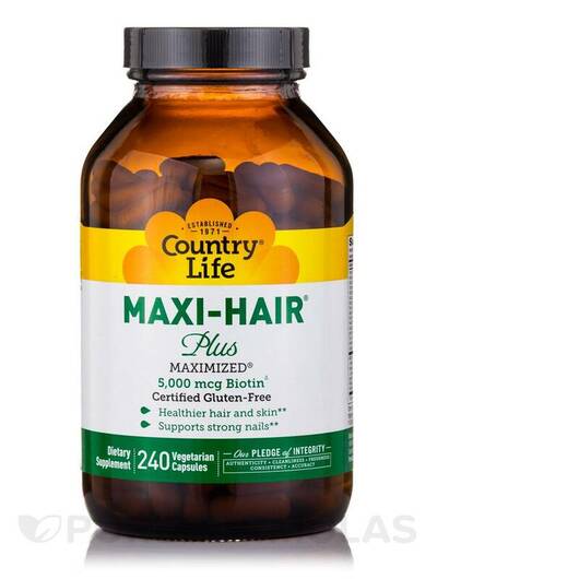 Основне фото товара Maxi-Hair Plus Biotin, Шкіра нігті волосся, 240 капсул