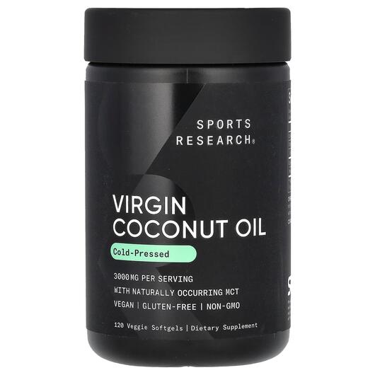 Основне фото товара Virgin Coconut Oil Cold Pressed 3000 mg, Кокосова олія, 120 капсу