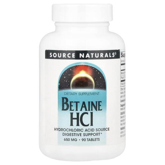 Основное фото товара Бетаин гидрохлорид, Betaine HCI 650 mg, 90 таблеток