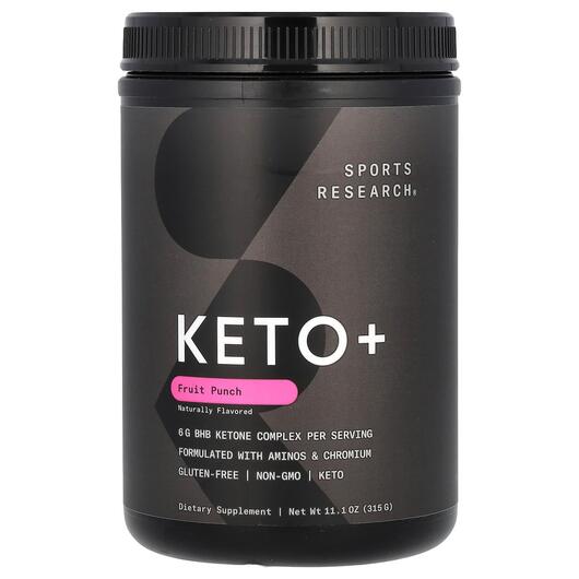 Основне фото товара Sports Research, Keto Plus Fruit Punch, Контроль ваги, 315 г