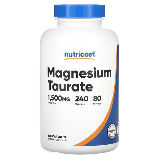 Основне фото товара Nutricost, Magnesium Taurate 1500 mg, Магній Таурат, 240 капсул