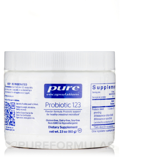 Основне фото товара Pure Encapsulations, Probiotic 123, Пробіотики, 60 г