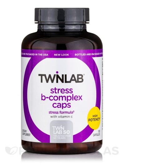 Основне фото товара Stress B-Complex Caps with Vitamin C, Вітамін C, 100 капсул