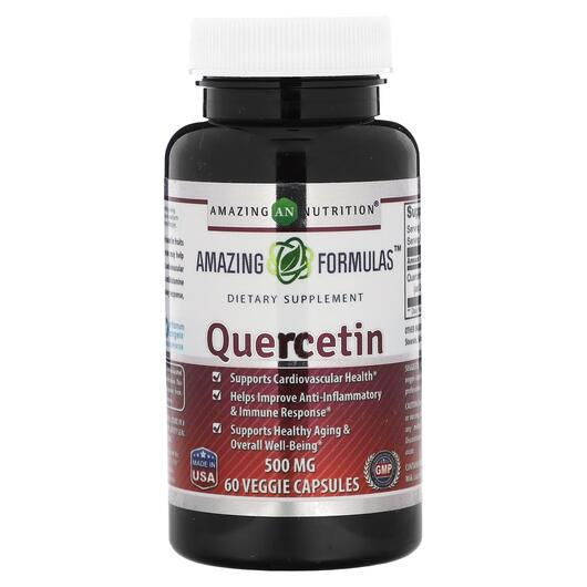 Основне фото товара Amazing Nutrition, Quercetin 500 mg, Кверцетин, 60 капсул