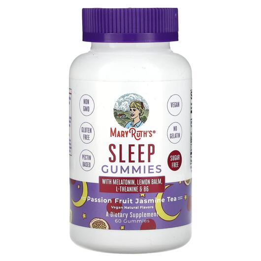 Основне фото товара Sleep Gummies Passion Fruit Jasmine Tea, Підтримка сну, 60 таблет