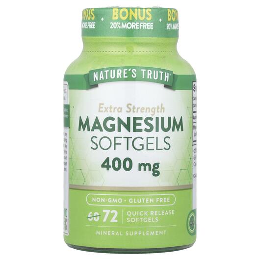 Основне фото товара Nature's Truth, Magnesium 400 mg, Магній, 72 капсул