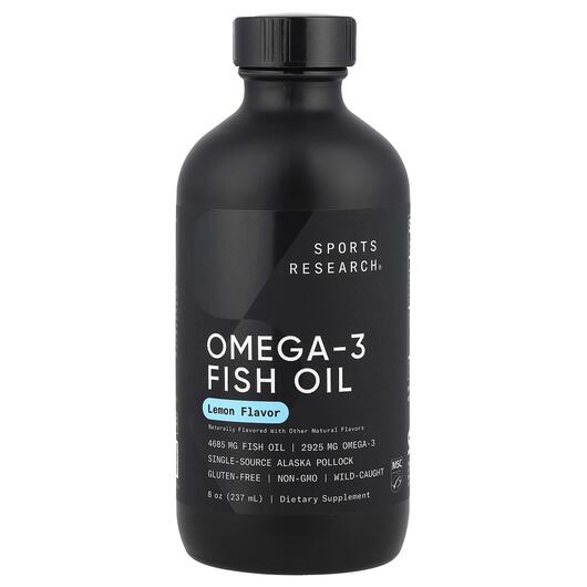 Основне фото товара Sports Research, Omega-3 Fish Oil Lemon, Омега 3, 237 мл