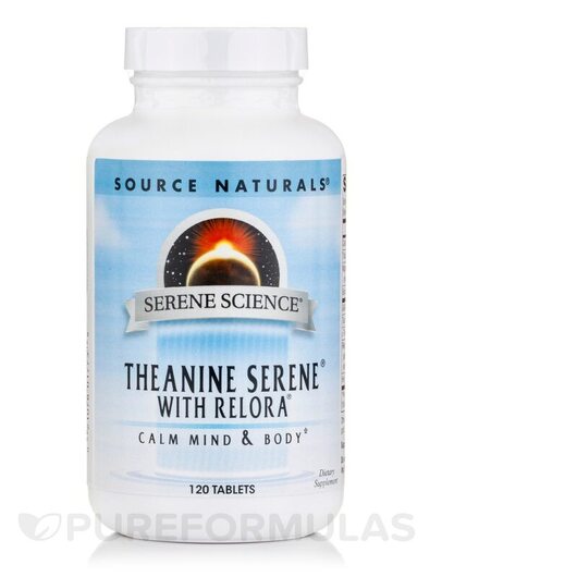 Основне фото товара Serene Science Theanine Serene with Relora, L-Теанін, 120 таблето
