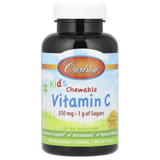 Основне фото товара Kid's Vitamin C 250 mg, Дитячий вітамін С 250 мг, 60 таблето