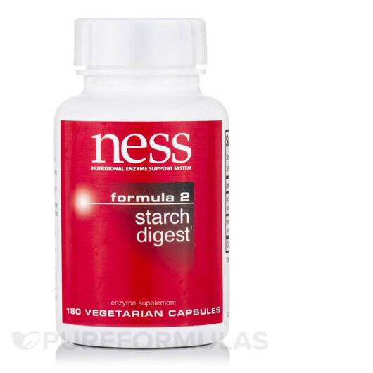 Основне фото товара Ness Enzymes, Starch Digest Formula 2, Ферменти, 180 капсул