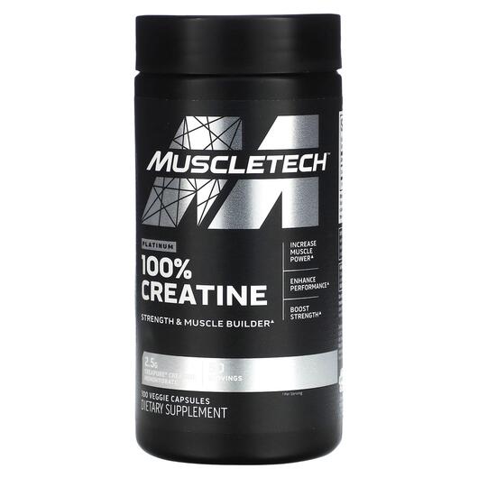 Основне фото товара Muscletech, Platinum 100% Creatine, Креатин, 100 капсул