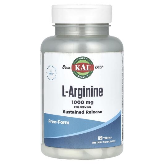 Основне фото товара KAL, L-Arginine 1000 mg, L-Аргінін, 120 таблеток