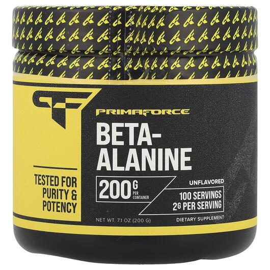 Основне фото товара Primaforce, Beta-Alanine Unflavored, Жироспалювачі, 200 г