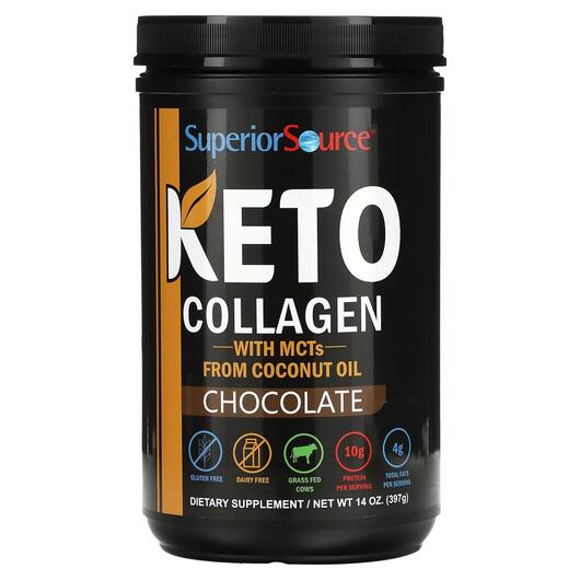 Основне фото товара Keto Collagen Powder with MCTs Chocolate, Колаген, 397 г