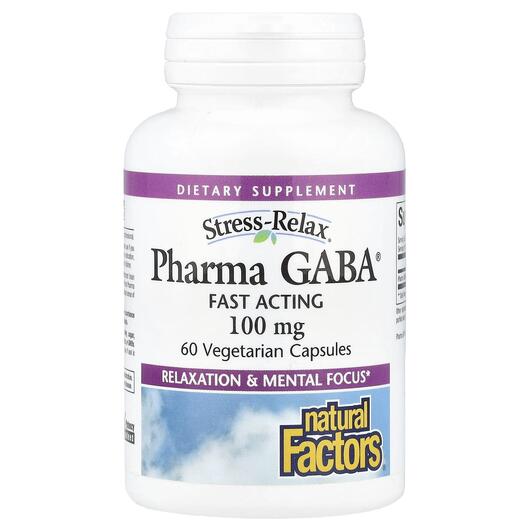 Основне фото товара Stress Relax Pharma GABA 100 mg, Підтримка стресу, 60 капсул