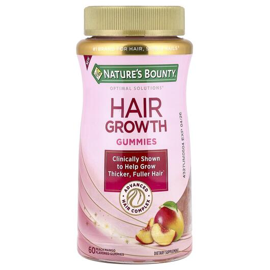 Основне фото товара Hair Growth Gummies Peach Mango, Підтримка росту волосся, 60 табл