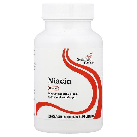Основне фото товара Seeking Health, Niacin 50 mg NE, Вітамін B3 Ніацин, 100 капсул