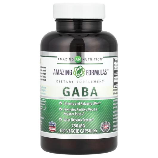 Основне фото товара Amazing Nutrition, Gaba 750 mg, ГАМК, 100 капсул