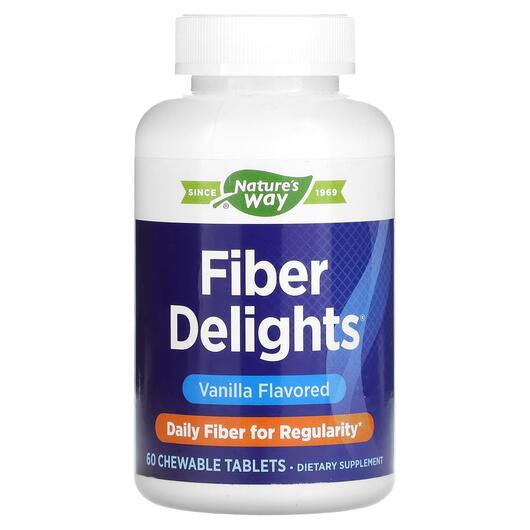 Основне фото товара Nature's Way, Fiber Delights Vanilla, Клітковина, 60 таблето